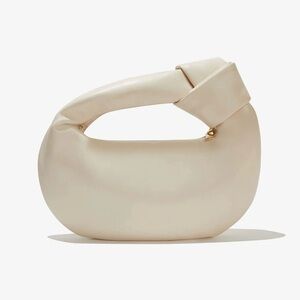 NWT Melie Bianco Cream Alexandra Vegan Top Knot Handle Bag with Gold Hardware